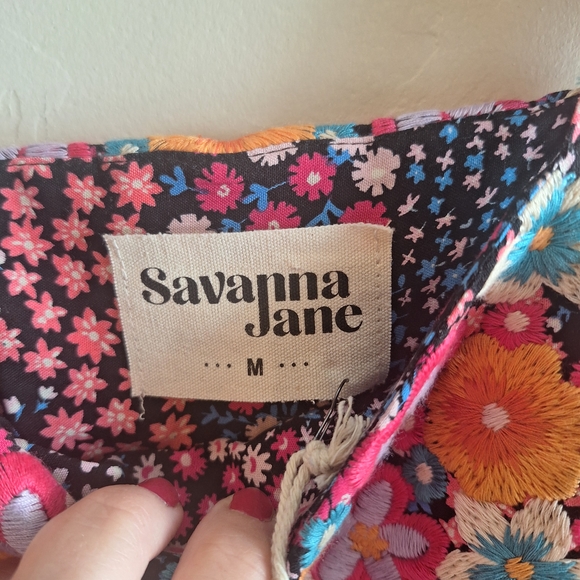 Savanna Jane Pink and Orange Floral Blouse - Picture 6 of 6